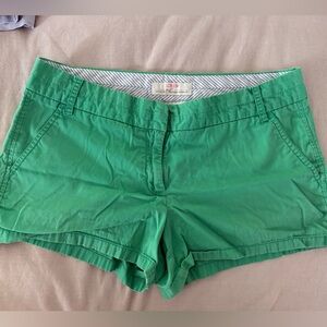 J. Crew Vibrant Green Women's Chino Shorts. Size 10